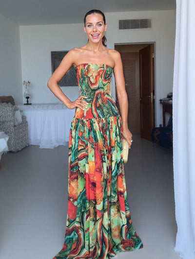 Sienna™ | Abstract Print Maxi Dress