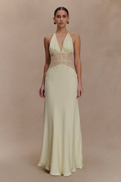 Kalira™ | Satin Lace Maxi Dress