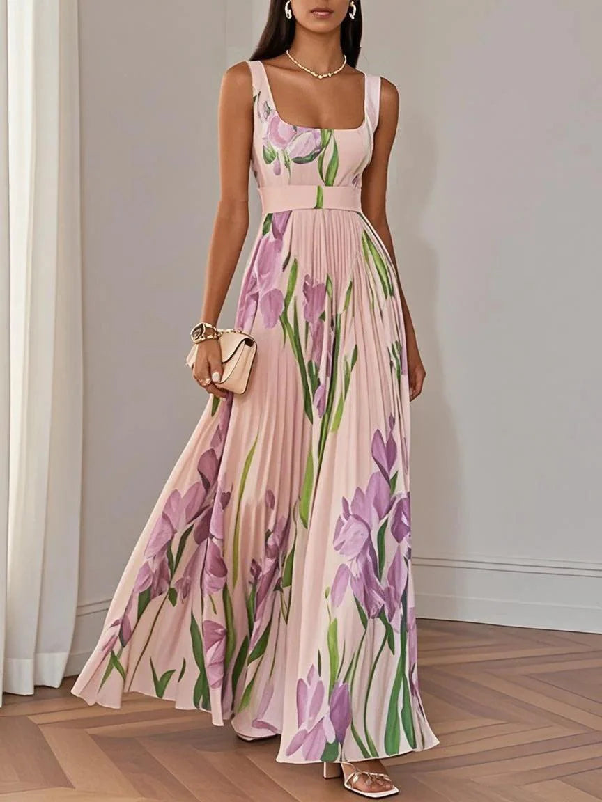 Elara™ | Floral Chiffon Maxi Dress