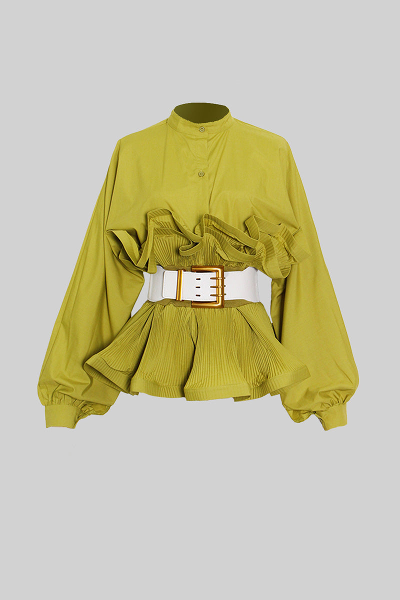 Elodie™ | Ruffled Belted Shirt