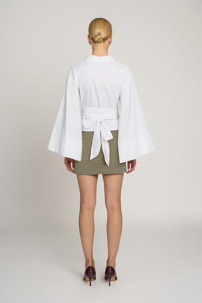 Freya™ | Cropped Bow Poplin Shirt