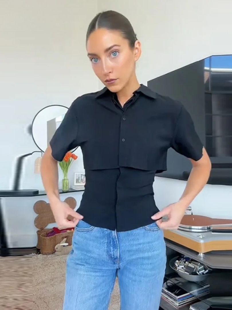 Nyah™ | Two-Tone Lapel Shirt