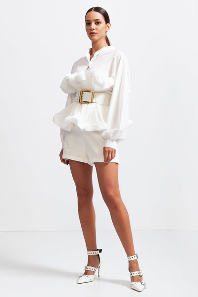 Elodie™ | Ruffled Belted Shirt