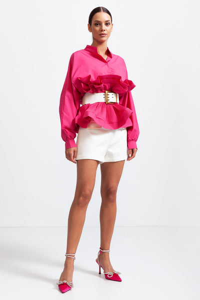 Elodie™ | Ruffled Belted Shirt