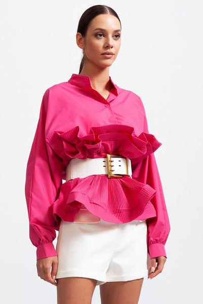 Elodie™ | Ruffled Belted Shirt