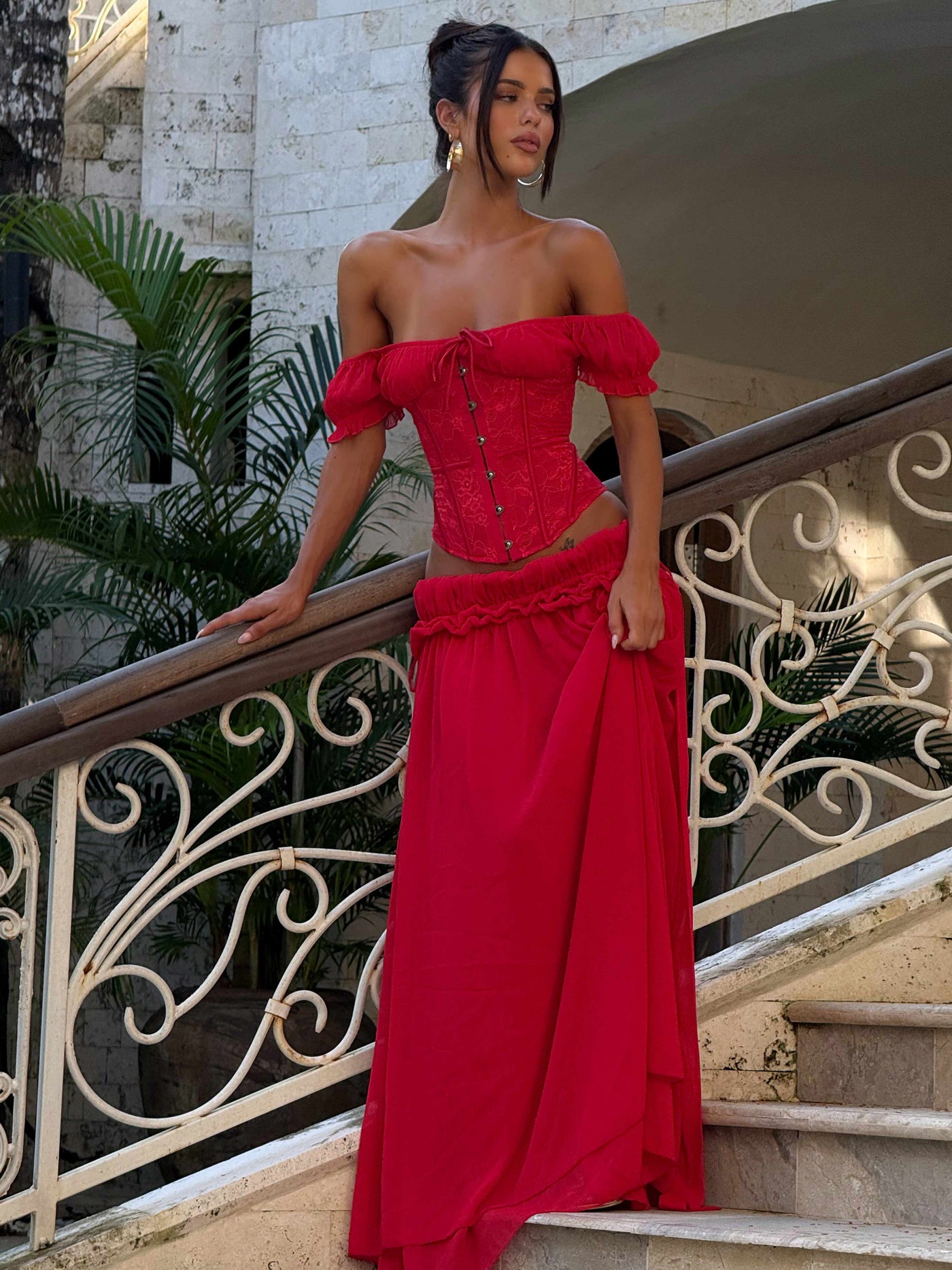 Annelise™ | Blush Corset Maxi Set