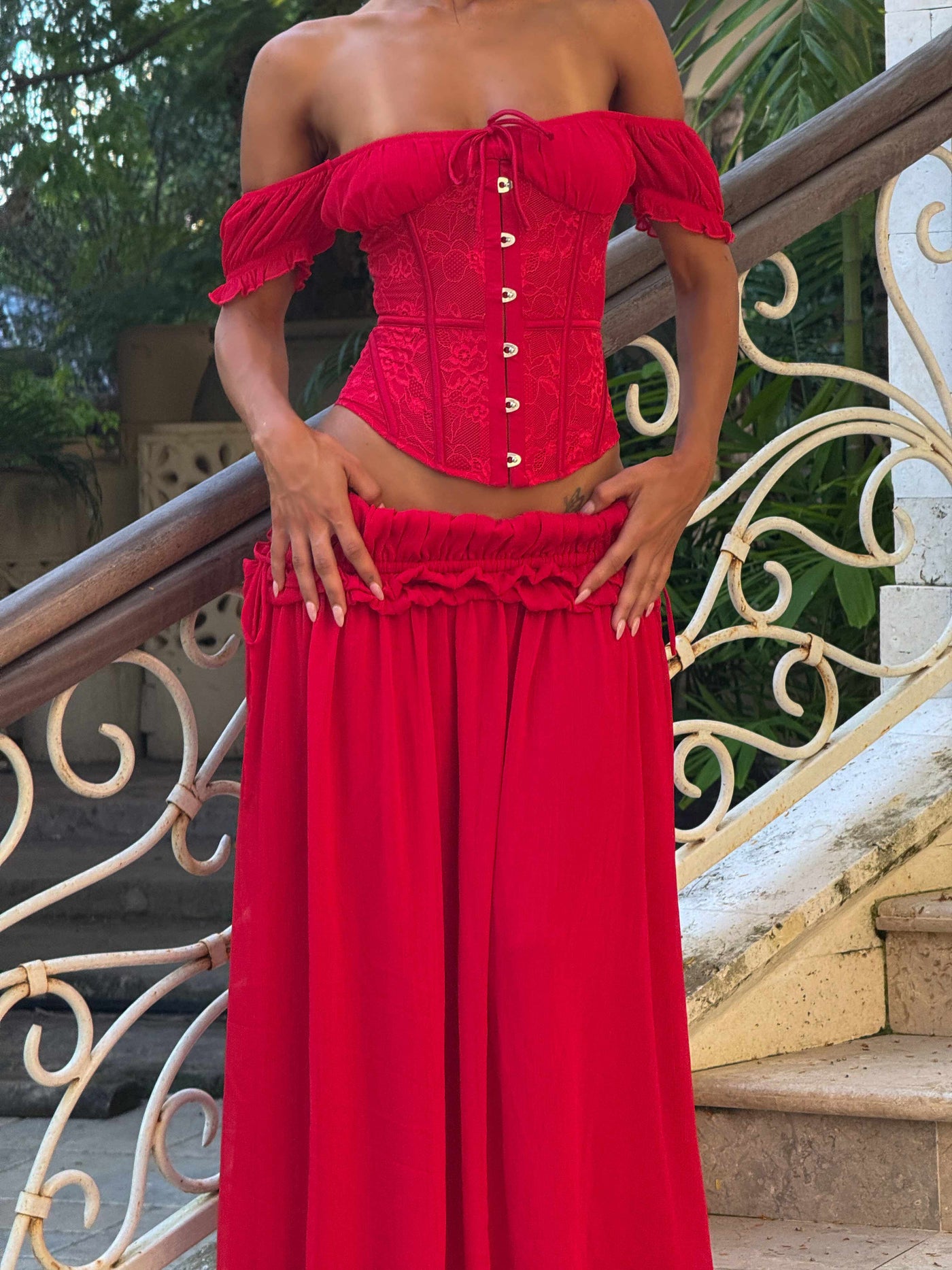 Annelise™ | Blush Corset Maxi Set