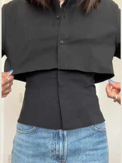 Nyah™ | Two-Tone Lapel Shirt