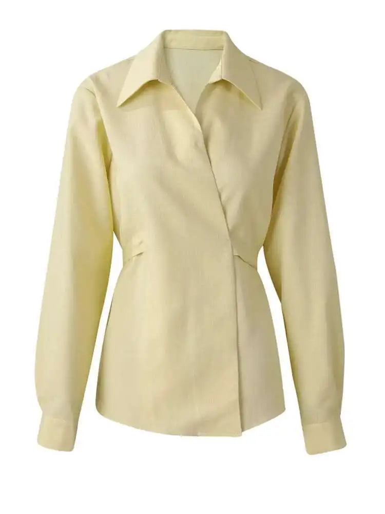 Renée™ | Structured Beige Blouse