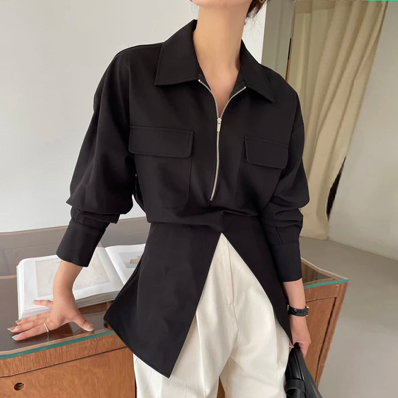 Erin™ | Structured Zip Shirt