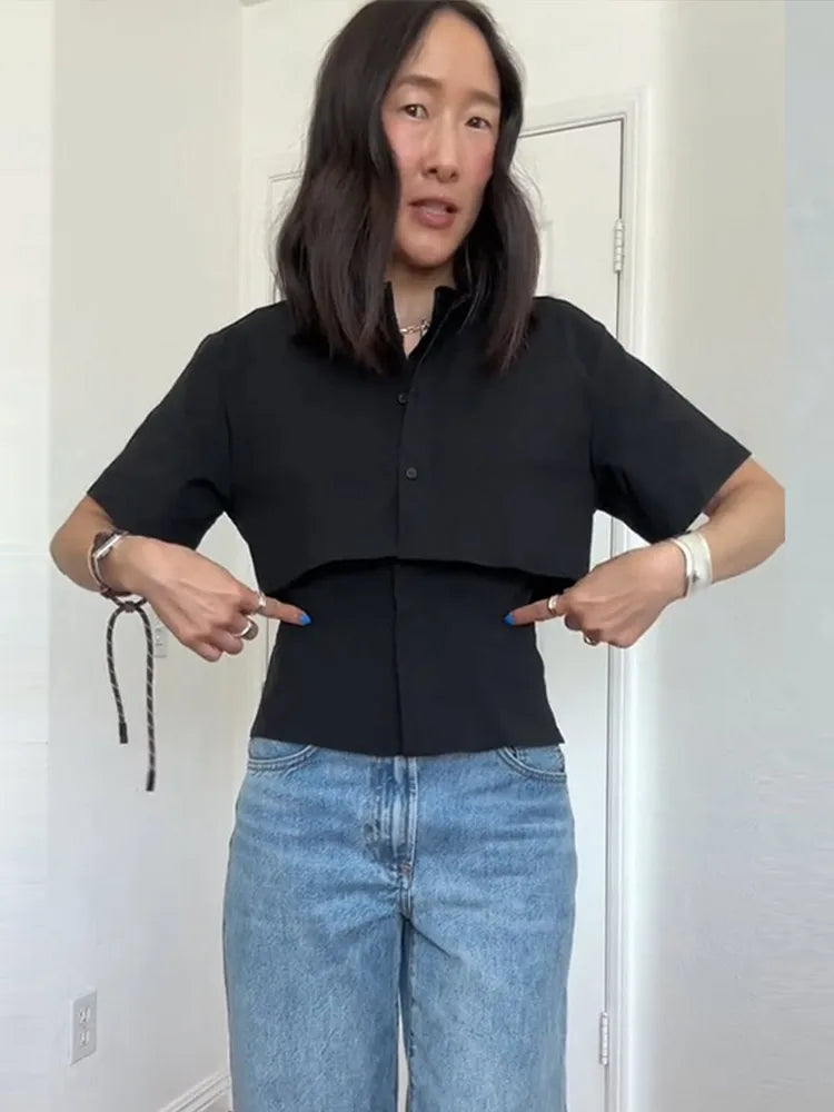 Nyah™ | Two-Tone Lapel Shirt
