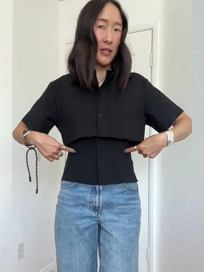 Nyah™ | Two-Tone Lapel Shirt