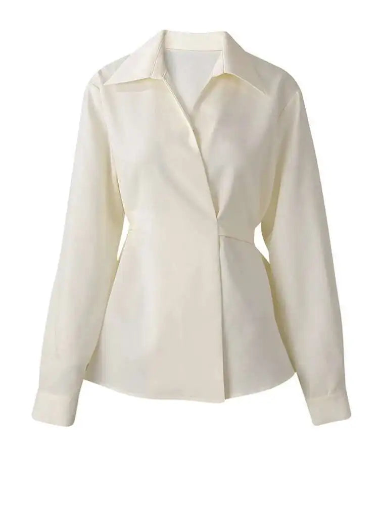 Renée™ | Structured Beige Blouse