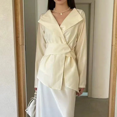 Celeste™ | Draped Belted Blouse