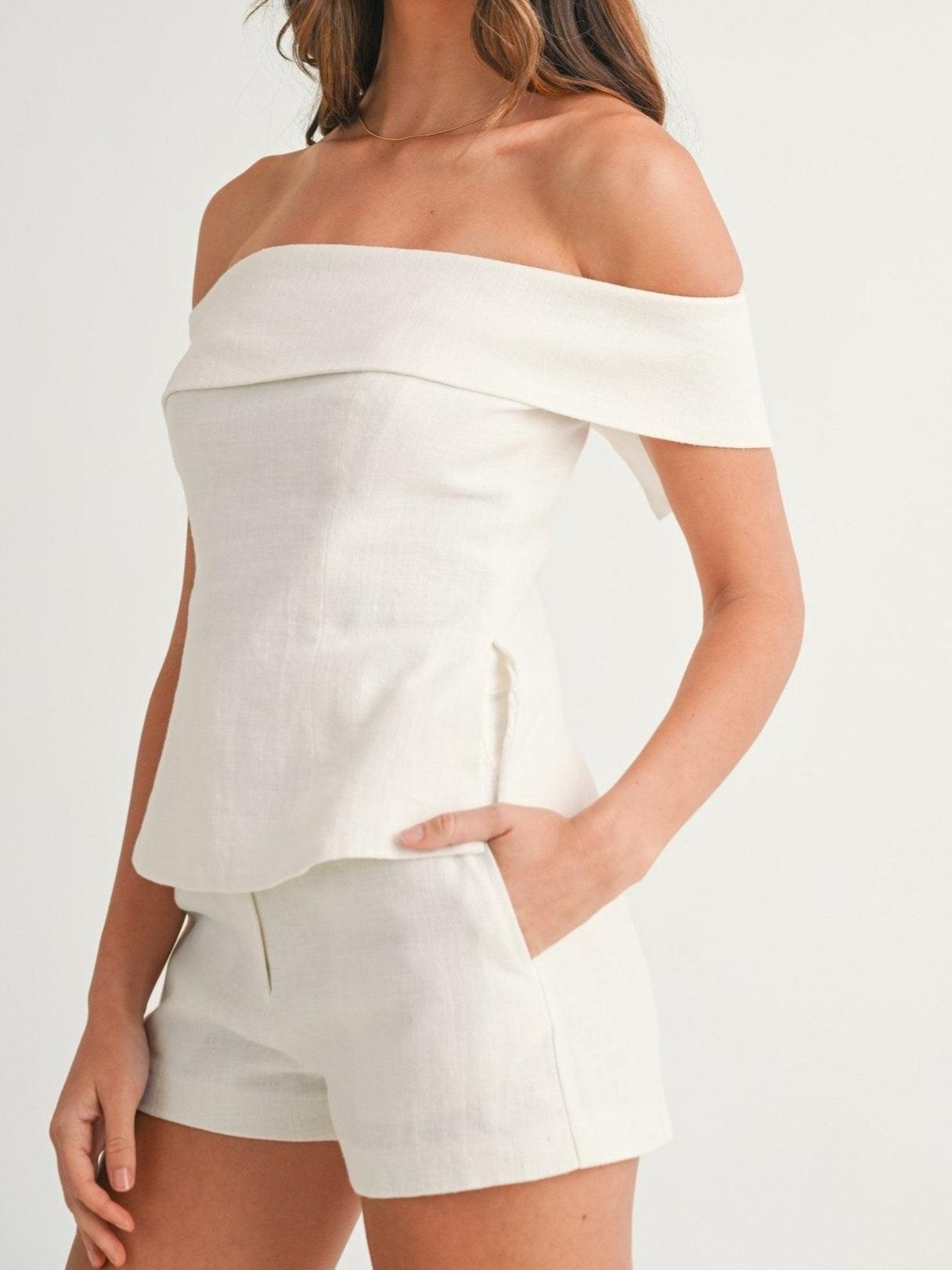 Talia™ | Off-Shoulder Linen Set