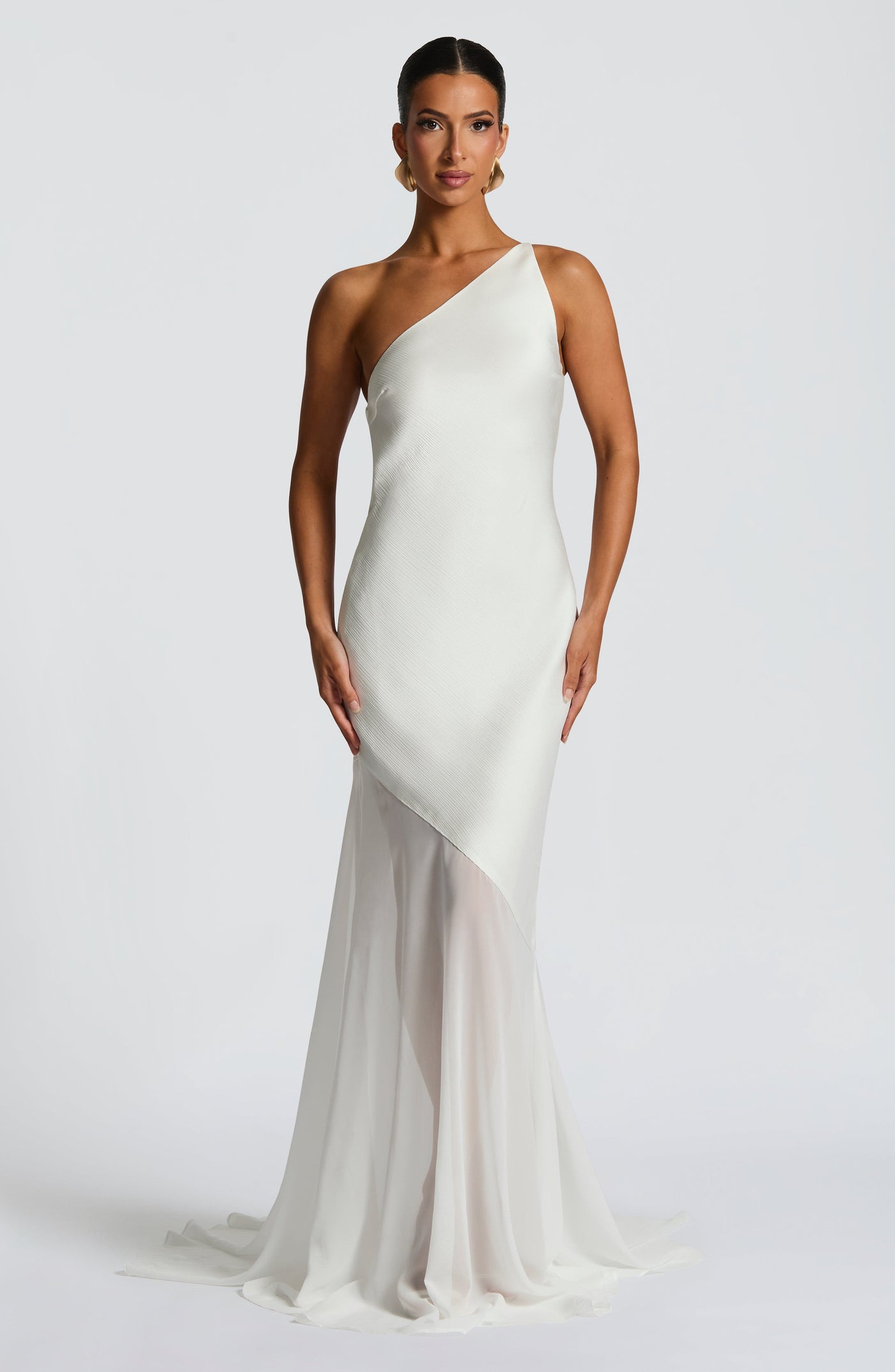 Celeste™ | One-Shoulder Mesh Gown