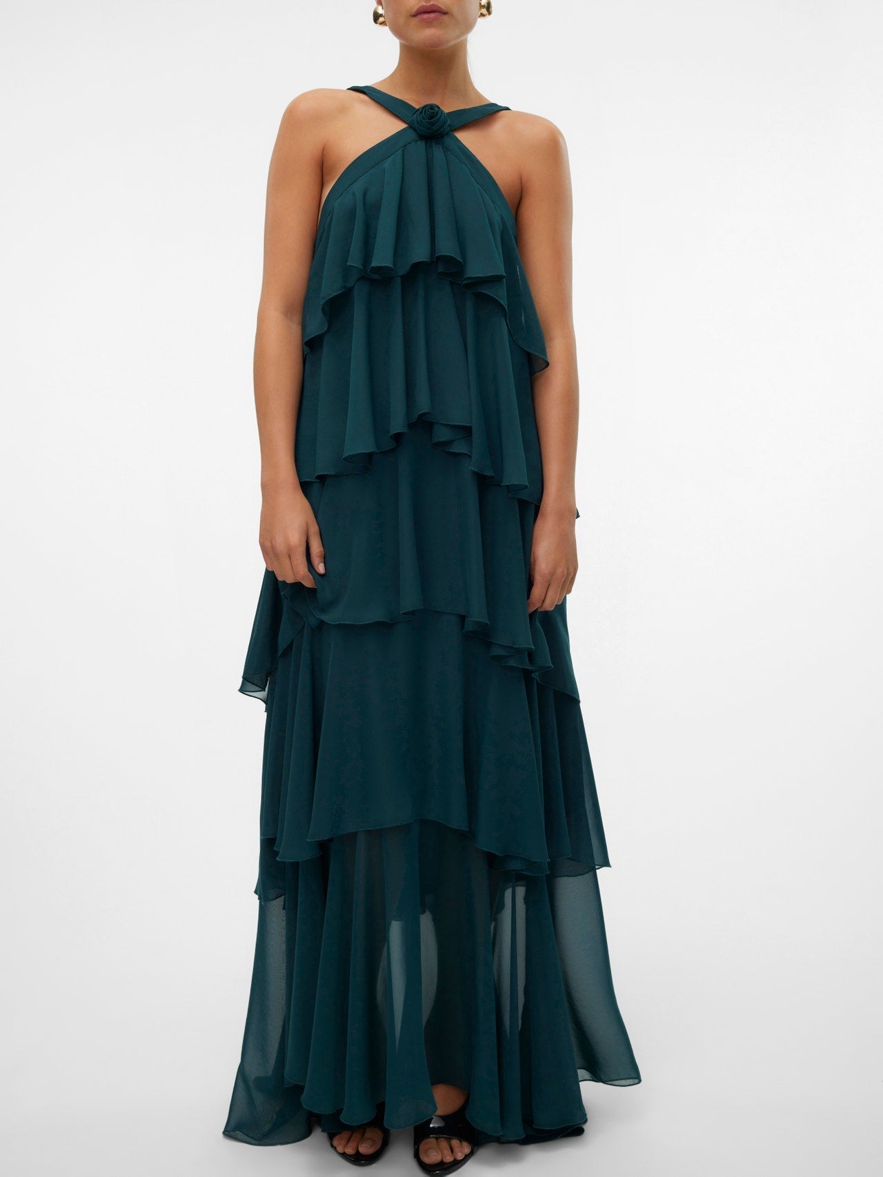 Vera™ | Layered Plum Ruffle Maxi Dress